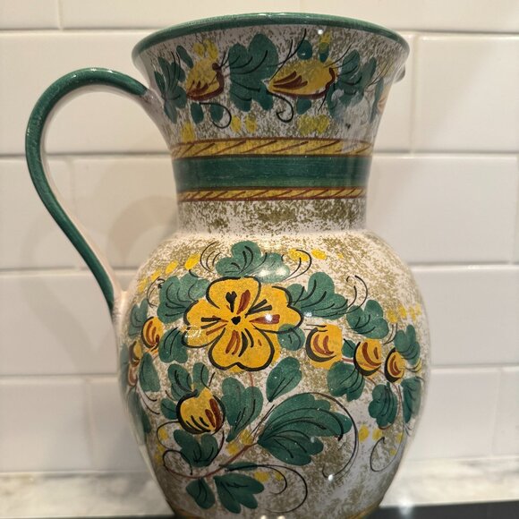 WERTARBEIT HERSTELLUNG VERTRIEB Other - WERTARBEIT HERSTELLUNG VERTRIEB Pottery vase Large Pitcher Flowers Green 214/25